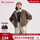 坦博爾衛衣女春秋短款連帽運動(dòng)外套寬松小個(gè)子TD4160502 栗殼 160 