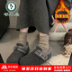 啄木鳥(niǎo)加絨勃肯鞋女冬季保暖毛毛鞋2025新款冬季女鞋灰色雪地靴毛絨鞋子 深灰色【加絨保暖】 37 (235mm)