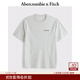 Abercrombie & Fitch【經(jīng)典LOGO】男裝25夏美式復古重磅圓領(lǐng)短袖T恤123-5029 淺麻灰色 M (180/100A)