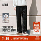 森馬（Semir）休閑褲男工裝褲寬松直筒褲子秋季戶(hù)外長(cháng)褲純棉松緊腰101524127112