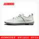 JASONWOOD男鞋秋季2025新款真皮小白鞋百搭一腳蹬休閑鞋透氣平底板鞋潮k092 白色 43 【正品皮鞋碼】