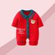 嘎貝熊嬰兒衣服秋冬男寶寶連體衣紅色喜慶百天衣服滿(mǎn)月服圣誕禮服加厚冬 紅色 7513 59cm 身高45-55cm