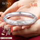 唯一（Winy）銀手鐲足銀9999古法鐲子女款老人長(cháng)輩純銀飾品新年送媽媽生日禮物