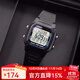卡西歐（CASIO）手表 復古小方塊 學(xué)生多功能防水 戶(hù)外運動(dòng)電子表 情侶表 W-800H-1A 十年電力