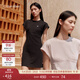 Calvin KleinJeans【防曬】25夏季女士ck休閑氣質(zhì)通勤針織短袖連衣裙47AB010 UB1-太空黑 S