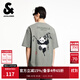 杰克·瓊斯（JACK&JONES）男裝25年棉質(zhì)涼感短袖T恤男士夏季潮流寬松卡通熊貓印花半袖t恤 E05灰綠色 寬松版，卡碼拍小 M 175
