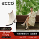 愛(ài)步（ECCO）靴子女 百搭圓頭高跟切爾西女靴牛皮靴 雕塑222683 石灰色22268301378 37