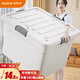 佳幫手收納箱特大號衣服整理箱衣物被子儲物箱塑料箱子收納盒物流周轉箱 【免郵】梨花白 72L-20件棉服【63*45.5*38cm】
