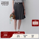 Teenie Weenie小熊女裝春夏休閑時尚高腰百褶半身裙可拆卸腰帶短裙 深灰色 S (160)