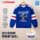 ULTRAMAN奧特曼兒童加絨衛衣春季男孩運動(dòng)上衣保暖長(cháng)袖120 AHM96181藍色