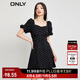 ONLY萊卡面料泡泡袖短款滿(mǎn)印牛仔連衣裙女|123242013 J09 深牛仔灰色 S (160) 80A