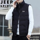 JEEP SPIRIT吉普羽絨馬甲男外套冬季短款無(wú)袖羽絨服立領(lǐng)透氣上衣 黑色 XL 