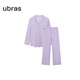ubras云棉草本經(jīng)典開(kāi)襟軟棉棉內衣家居服女士情侶睡衣套裝粉紫色M