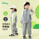 迪士尼童裝春秋季新款男童休閑百搭舒適保暖卡通外套套裝 花灰 100