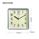 麗聲（RHYTHM）靜音簡(jiǎn)約中式方形掛鐘客廳掛墻鐘表家用創(chuàng  )意旺宅時(shí)鐘石英鐘掛表 金屬藍 25cm