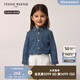 Teenie Weenie小熊童裝25春夏新款男女童寶寶長(cháng)袖牛仔襯衫 牛仔色 160cm