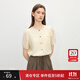 范思藍恩撞色圓領(lǐng)減齡通勤襯衫女夏季2025新款圓領(lǐng)設計感上衣2073 米黃色 M