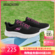 斯凱奇（Skechers）女鞋中老健步鞋休閑媽媽運動(dòng)透氣跑步散步軟底網(wǎng)面鞋124952 黑色/桃紅色/BKHP 38