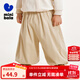 迷你巴拉【泡泡褲】男童女童長(cháng)褲秋寶寶環(huán)保燈籠褲兒童休閑褲 淺卡其50335 120