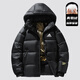NBA CARES阿迪羽絨服男戶(hù)外保暖防寒短款90白鵝絨冬季百搭加厚防風(fēng)外套男潮 黑色 XL （140-160斤）