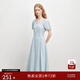 自巧小個(gè)子短袖大方得體氣質(zhì)連衣裙女2025夏季新款獨特漂亮掐腰裙 嬰兒藍 M （尺碼：4） 拍前請聯(lián)系客服確認