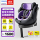 飛利浦艾博Plus嬰兒童安全座椅0-12歲汽車(chē)用360度旋轉i-Size認證星云紫