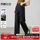 尚都比拉微闊提臀直筒牛仔褲女春秋高腰顯瘦休閑復古百搭褲子 經(jīng)典黑 L