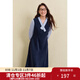 獨束大碼減齡MIU系假兩件連衣裙女2024冬新款磨毛斜紋中長(cháng)款裙子 霧黑藍 2XL (尺碼：4)