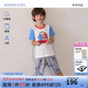 愛(ài)慕兒童（AIMER KIDS）夏新品男女童莫代爾兒童睡衣家居套裝短袖可愛(ài)輕薄透氣童裝親子裝 男-高分時(shí)刻AK243E401 170