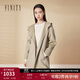 菲妮迪（FINITY）【羊絨】FINITY菲妮迪連帽毛呢外套冬季新款雙面呢保暖大衣女 灰粉色 M