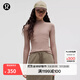 lululemon丨Hold Tight 女士緊身剪裁波浪邊高領(lǐng) T 恤 LW3IVAS 暮光玫瑰棕 XS /4