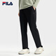 斐樂(lè )（FILA）官方冬季新款男子加絨保暖長(cháng)褲針織直筒運動(dòng)褲子百搭通勤休閑長(cháng)褲 【2025冬季W(wǎng)HITE系列新款-加薄絨】黑色-BK L 175/84A