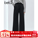 百圖（betu）女裝2025年冬季新款休閑闊腿褲顯瘦寬松高級感九分褲褲子2511T67 炭灰 S