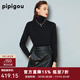 皮皮狗100%山羊絨 高領(lǐng)打底衫基礎新款純色針織上衣內搭毛衣女士秋季 701黑色 L /105