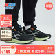 特步（XTEP）兒童童鞋男童科技運動(dòng)鞋革面軟底旋轉扣跑鞋 黑/果凍綠 37