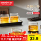 金灶（KAMJOVE）玻璃水杯耐熱小品茗杯加厚功夫茶杯茶具家居泡茶小杯帶把花茶杯 透明款 150ml 4只