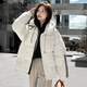 丹珠娜（DanZhuNa）羽絨棉服女新款冬季韓系連帽棉襖學(xué)院風(fēng)寬松情侶加厚面包服外套女 米白色 S