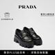 PRADA/普拉達【禮物】女士Monolith 亮面牛皮革樂(lè )福鞋鞋子 黑色-新款 36.5