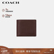 蔻馳（COACH）【品牌直供】男士短款折疊牛皮革錢(qián)包深棕色CR911
