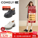 康莉（COMELY）厚底小皮鞋女25年春季牛皮系帶時(shí)尚百搭英倫深口單鞋 米白色 36 