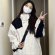 妙奕嘉外套春秋女男高級感男士夾克外套女沖鋒女款衣服女裝春季2026新款 黑白拼接沖鋒夾克L【春秋款】