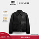 蔻馳（COACH）新款男士牛皮革FLIGHT 商務(wù)夾克皮衣短款通勤外套黑色 黑色 L
