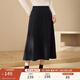 纖莉秀【松緊腰A字半身裙】大碼女裝遮胯顯瘦裙子胖mm2025冬新款3941 黑灰色 XL