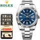 【二手99新】勞力士（ROLEX）男表日志系列自動(dòng)機械瑞士手表后鑲天然真鉆男士腕表七夕情人節送禮 【41mm】藍盤(pán)條釘-雙重認證