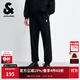 杰克·瓊斯（JACK&JONES）25年秋冬季男裝褲子男純棉舒適松緊腰抽繩運動(dòng)休閑褲黑色束腳衛褲 E40黑色 常規 31 175