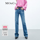 MO&Co.懷舊洗水手工磨白貓須高腰及地牛仔褲美式復古褲子女摩安珂 牛仔藍色-第2批 S 26