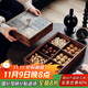 格娜斯 干果盤(pán)新中式高端客廳茶幾家用堅果零食輕奢擺放胡桃木糖果收納盒6分格