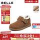 百麗（Belle）復古內增高勃肯鞋女2025冬新商場(chǎng)同款加毛保暖休閑鞋E4Z1DDM5 棕色 36