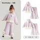 可英 GOWINBABY女童套裝休閑2025冬季款女寶甜美可愛(ài)冬裝女孩蕾絲衛衣兩件套 紫色 120 （適合身高110cm-120cm）