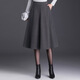 毛呢拼接片片半身裙女2025冬季新款高腰a字裙韓版氣質(zhì)休閑中長(cháng)裙 55285灰色66cm M